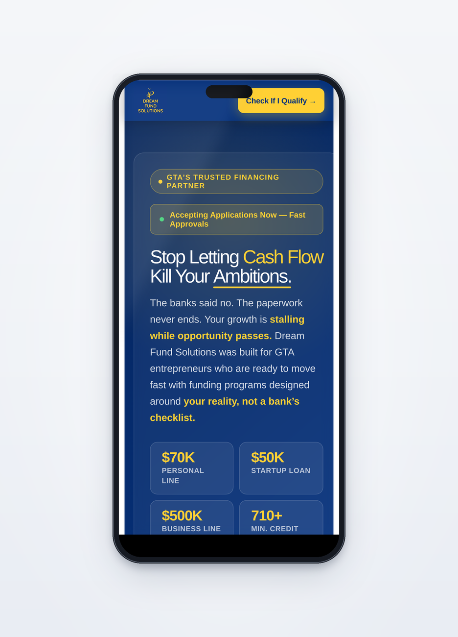 Business Financing Website — Web Design · Financial Services